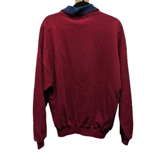 Gopher Women's Vintage 1990s Grannycore Red and Navy Blue With Embroidered Bear - Picture 7 of 8